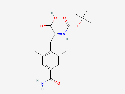 (S)-2-((tert-butoxycarbonyl)amino)-3-(4-carbamoyl-2,6-dimethylphenyl)propanoic acid Structure