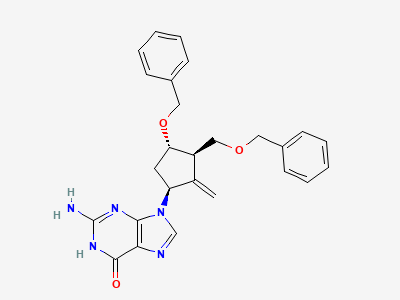2-Amino-1,9-dihydro-9-[(1S,3R,4S)-4-(benzyloxy)-3-[(benzyloxy)methyl]-2-methylenecyclopentyl]-6H-purin-6-one (also known as Dibenzyl Entecavir) has the CAS registry number Structure