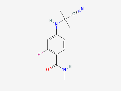 N-Methyl-2-fluoro-4-(1,1-dimethyl-cyanomethyl)-aminobenzamide (or 4-(2-cyanopropan-2-ylamino)-2-fluoro-N-methylbenzamide) Structure