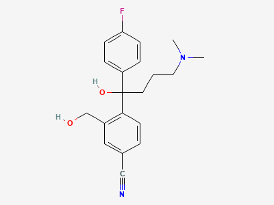 (±)-4-(4-dimethylamino)-1-(4-fluorophenyl)-1-hydroxybutyl)-3-(hydroxymethyl)benzonitrile (citalopram diol) Structure