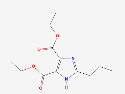 Diethyl 2-propyl-1-((2'-(1-trityl-1H-tetrazol-5-yl)biphenyl-4-yl)methyl)-1H-imidazole-4,5-dicarboxylate Trityl Olmesartan diester Structure