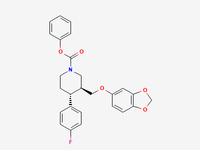 (-)-(3S,4R)-4-(4-FLUOROPHENYL)-3-[[(3,4-METHYLENEDIOXY)PHENOXY]METHYL]-N-PHENOXYCARBONYLPIPERIDINE (PAROXETINE CARBAMATE) Structure