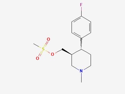 (-) (3S,4R)-4-(4-FLUOROPHENYL)-3-MESYLOXYMETHYL-N-METHYLPIPERIDINE (PAROXETINE MESYLATE) Structure