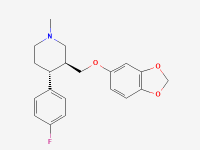 (-)-(3S,4R)-4-(4-Fluorophenyl)-3-[[(3,4-Methylenedioxy)phenoxy]methyl]-N-methylpiperidine (N-Methylparoxetine) Structure