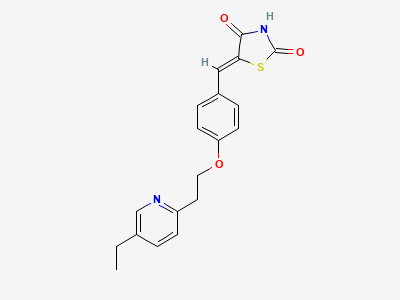 5-[4-[2-(5-ethyl-2-pyridyl) ethoxy benzylidene]-2,4-thiazolidinedione Structure