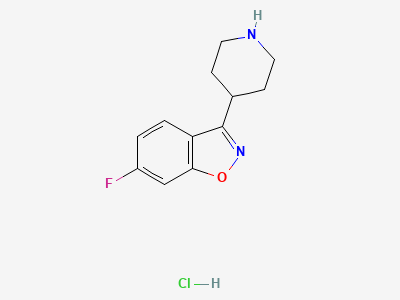 Name: 6-fluoro-3-(4-piperidinyl)-1,2-benzisoxazole hydrochloride (Risperidone isoxazole intermediate) Structure